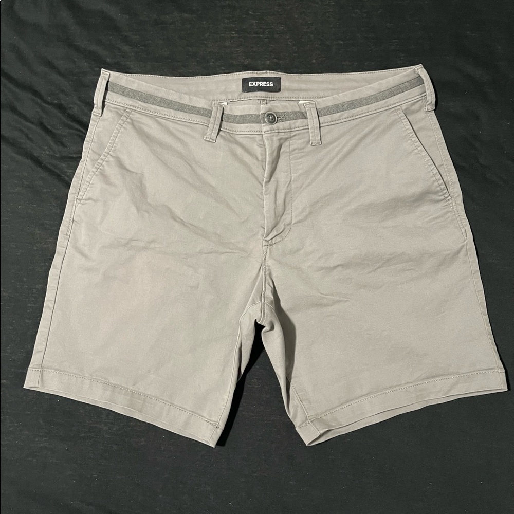 Gray Hyper-stretch Above The Knee Shorts